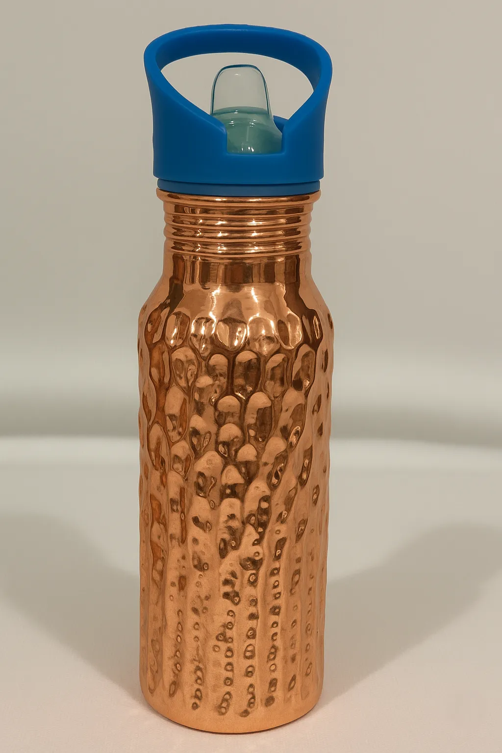 VedaVessel 12 oz small copper water bottle with sipper lid